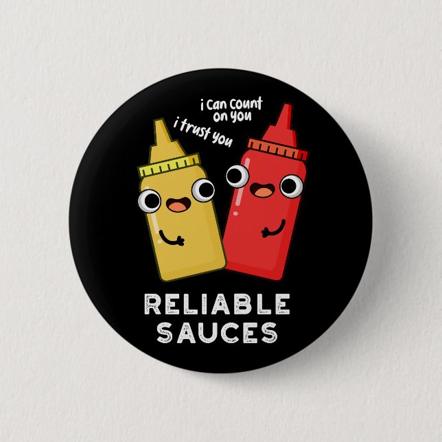 Zuverlässige Sauces Funny Food Puff Dark BG Button (Vorderseite)