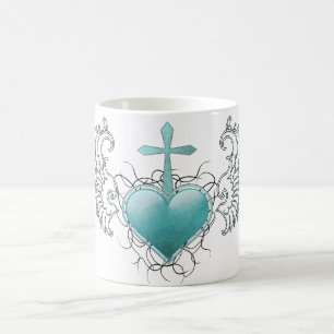 Zuverlässiges blaues Kristallherz Kaffeetasse