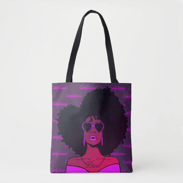 Zuversichtliche afrikanische Schwarzafrikanerin Af Tasche (Vorderseite)