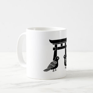 Zuwendende Tauben und Torii Kaffeetasse