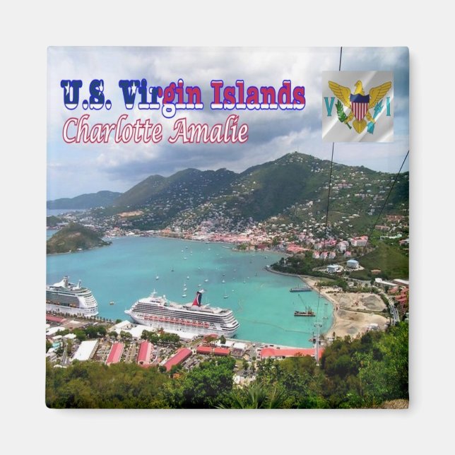 ZVI006 JUNGFRAU INSELN, Charlotte Amalie, Kühlschr Magnet (Vorne)