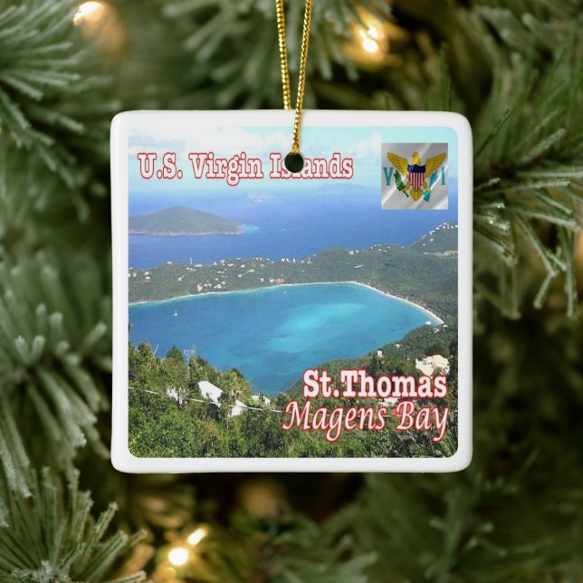zVI012 SAINT THOMAS, Magens Bay, Virgin islands, Keramikornament (Baum)