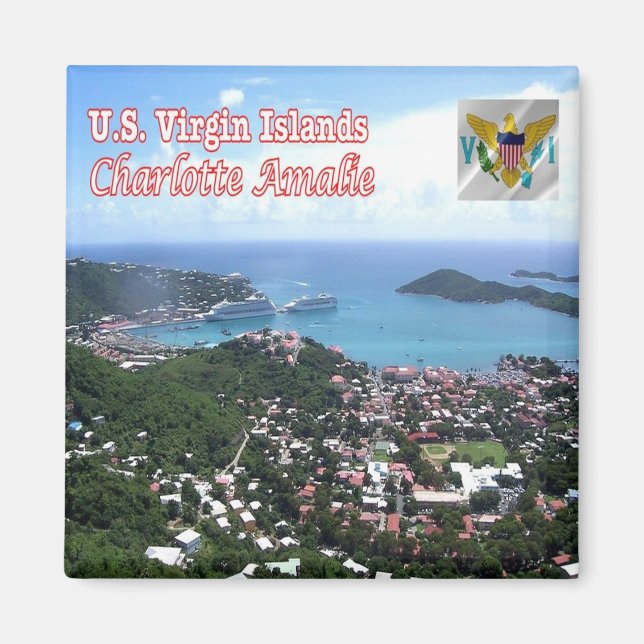 zVI015 CHARLOTTE AMALIE, Jungfrau, Kühlschrank Magnet (Vorne)