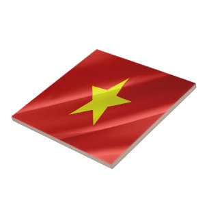 zVN002 Vietnamesische wehende Flagge, Vietnam, Fliese