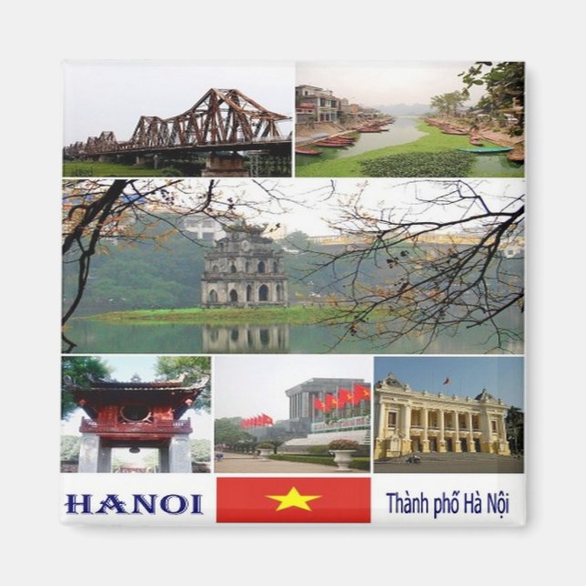 zVN009 HANOI, Mosaik, Vietnam, Asien, Kühlschrank Magnet (Vorne)