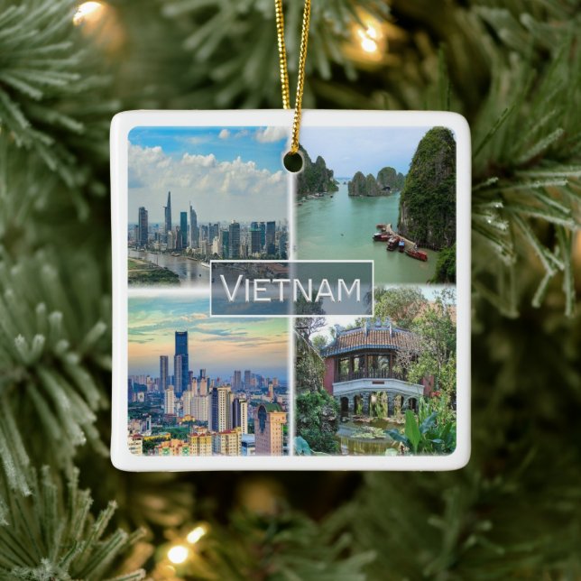 zVN012 VIETNAM, Mosaik, Asien, Keramikornament (Baum)