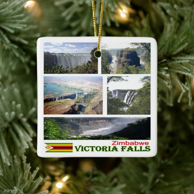 ZW008 VICTORIA FALLS, Mosaik, Simbabwe, Keramikornament (Baum)