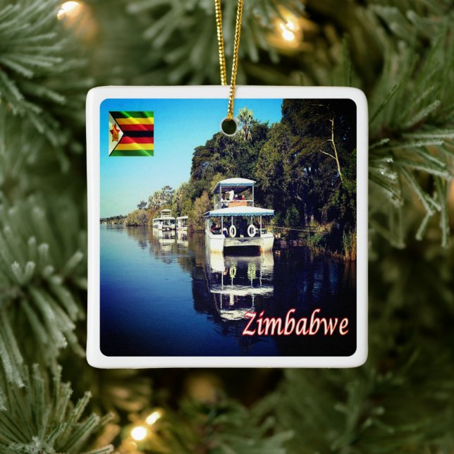 ZW012 VICTORIA FALLS, Simbabwe, Afrika, Keramikornament (Baum)