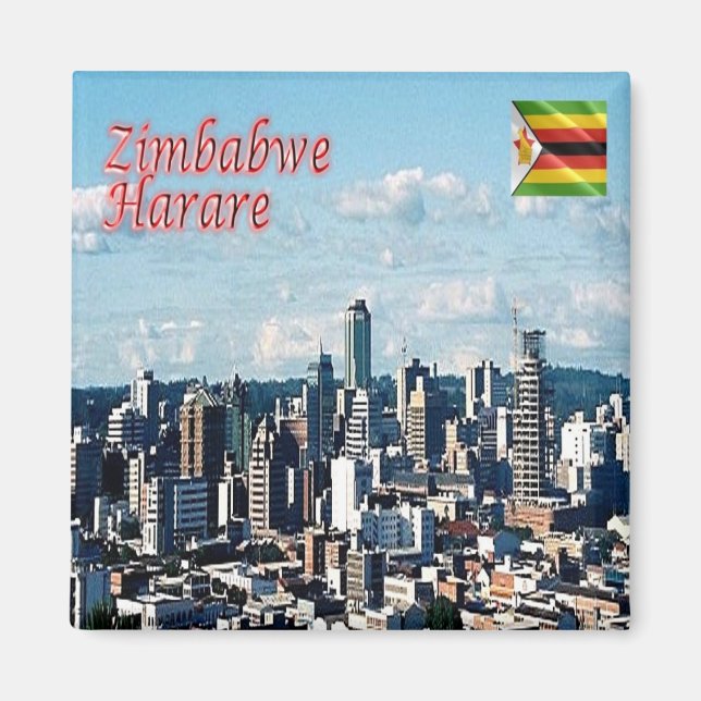ZW017 HARARE, Panorama, Simbabwe, Afrika, Kühlschr Magnet (Vorne)