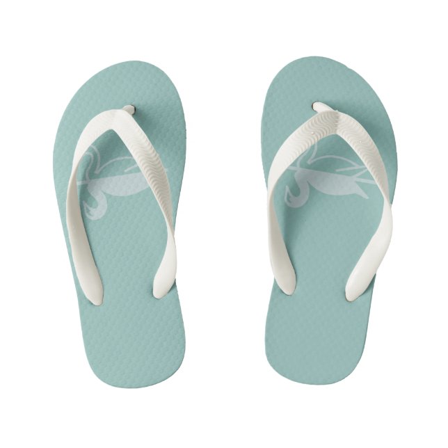 Zwaan met Groene ondergrond Kinderbadesandalen (Fußbett)