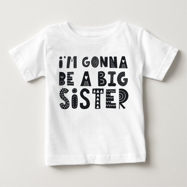 Zwanger: I'm gonna be a big sister Baby T-shirt (Vorderseite)