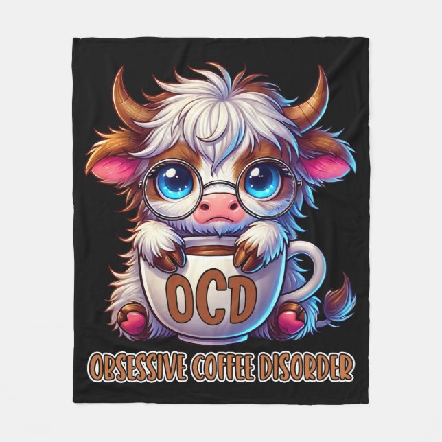 Zwanghafte Kaffeestörung Fleecedecke (Vorderseite)
