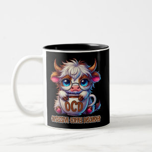 Zwanghafte Kaffeestörung Zweifarbige Tasse