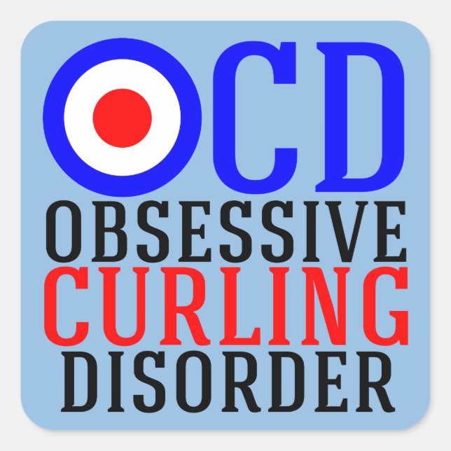 Zwanghaftes Curling Quadratischer Aufkleber (Vorderseite)