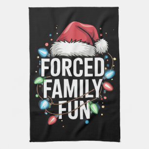 Zwangspass für Familien Sarcastic Weihnachten Funn Geschirrtuch