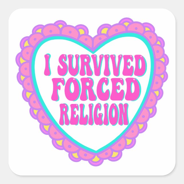 Zwangsprofil Religion rosa Herz Valentine Quadratischer Aufkleber (Vorderseite)