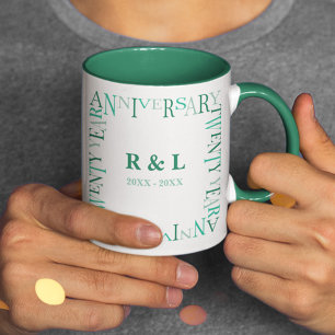 Zwanzig Jahre Hochzeitsjubiläum Geschenk Smaragdgr Tasse