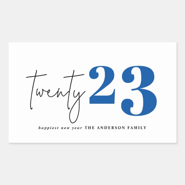 Zwanzig kühne Grafik im neuen Jahr Rechteckiger Aufkleber (Vorderseite)