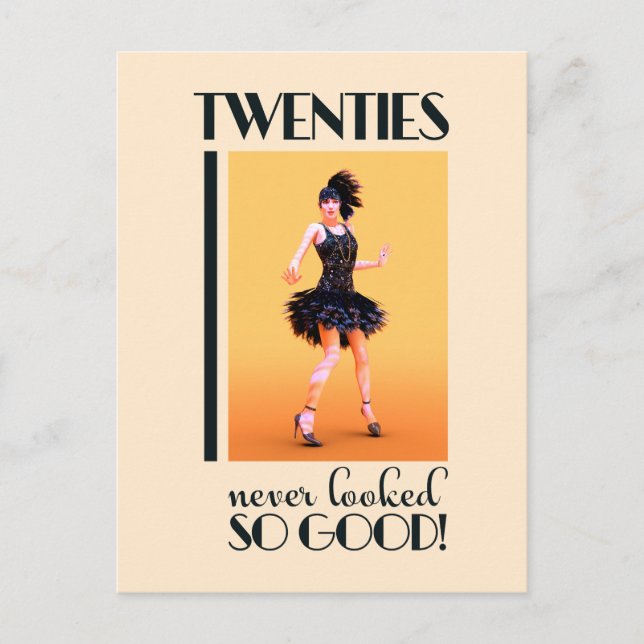 Zwanzig sahen nie so gut Vintag aus Postkarte (Vorderseite)