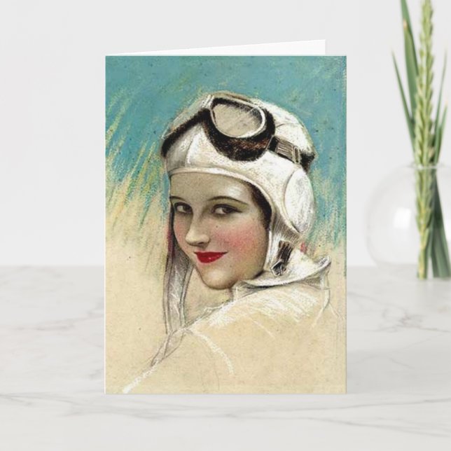 Zwanzigerjahre Flygirl durch C.G. Sheldon Karte (Vorderseite)