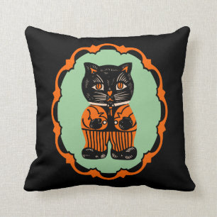 Zwanzigerjahre Halloween-Katzen-Entwurf Kissen