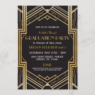 Zwanzigerjahre Kunst-Deko-Abschluss laden Gatsby Einladung