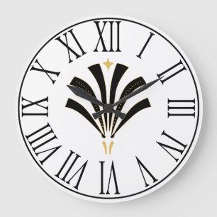 Zwanzigerjahre Vintager Kunst-DekoPalmetto Große Wanduhr