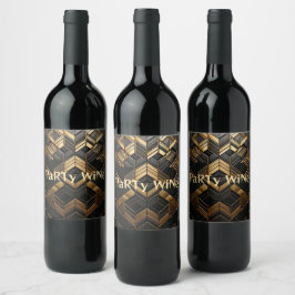 Zwart Goud Voedsel en Dranken Etiketten Set