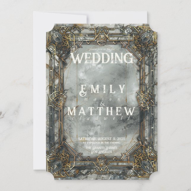 Zwarven Splendor Fantasy Wedding Einladung (Vorderseite)