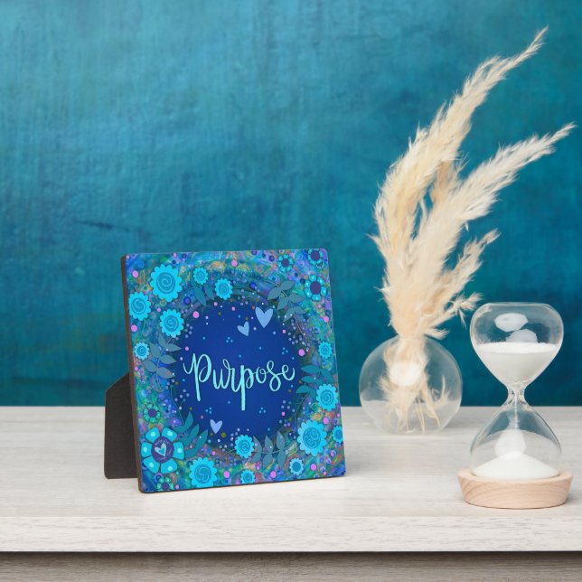 Zweck Inspirationslustige Blütenblume Hübsch blau Fotoplatte (InSitu)