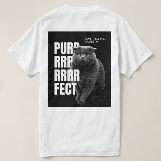 Zweckmäßig fertig - Grunge Cat Attitude T - Shirt (Design Rückseite)