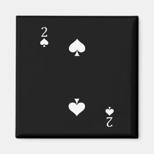 Zwei (2) der Spielkarte für den Poker Spades Magnet