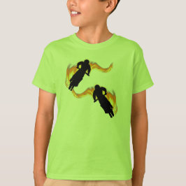 Zwei abseits der Straße fahrende Bikes mit Flammen T-Shirt