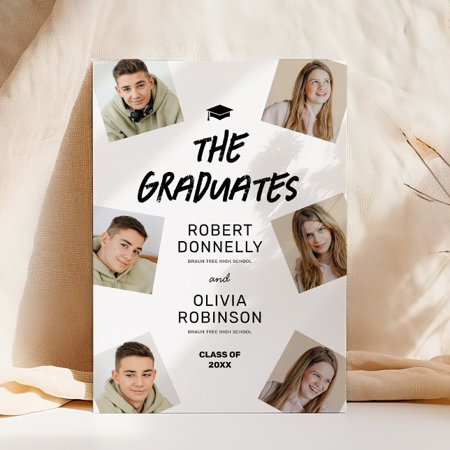 Zwei Absolventen Foto Gemeinsamer Abschluss Einladung (Von Creator hochgeladen)