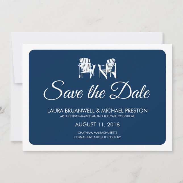 Zwei Adirondack-Stühle Save the Date (Vorderseite)