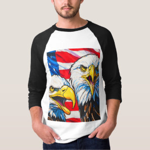 Zwei Adler im Gespräch - US-Flagge und Weißkopfadl T-Shirt