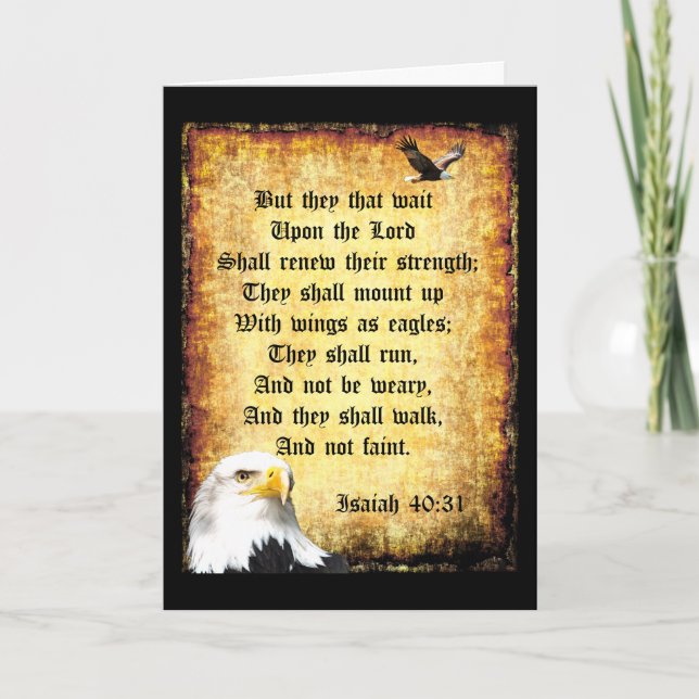 Zwei Adler mit Isaiah 40:31 Karte (Vorderseite)