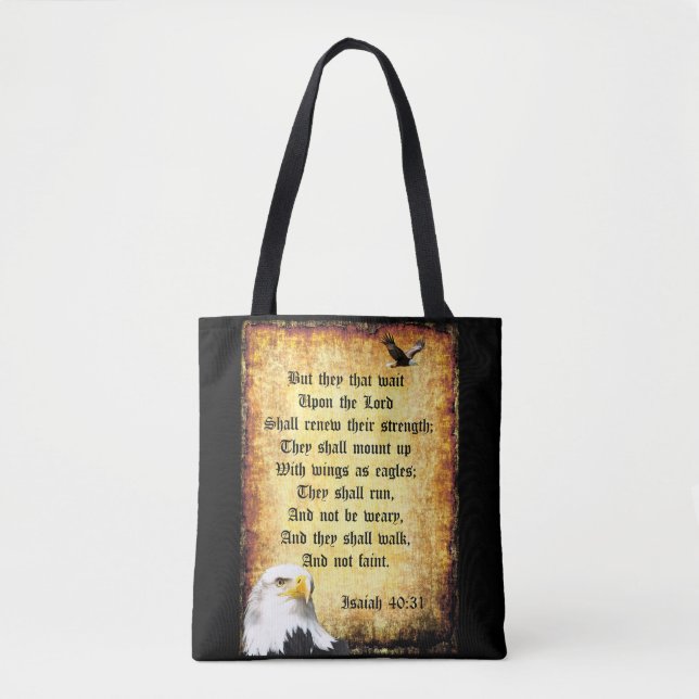 Zwei Adler mit Isaiah 40:31 Tasche (Vorderseite)