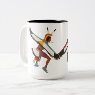 Zwei Adler-Tänzer Zweifarbige Tasse