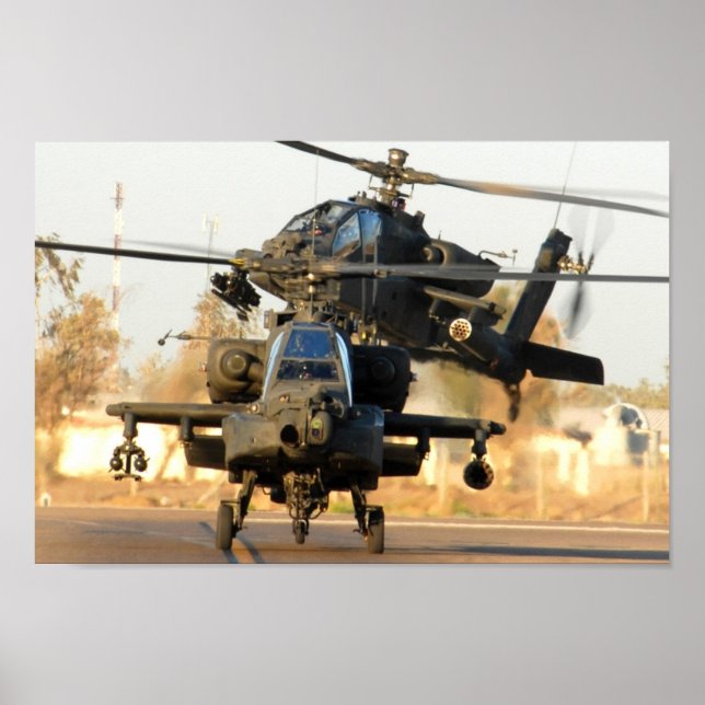 Zwei AH-64-Apache-Hubschrauber Poster (Vorne)