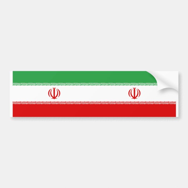 ZWEI aktuelle Flaggen des Iran. Autoaufkleber (Vorne)