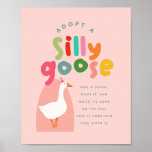 Zwei alberne Gans-Geburtstags-Adoptionsstation Poster