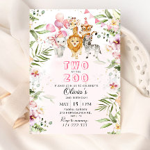 Zwei an der Zoo Safari Geburtstagseinladung