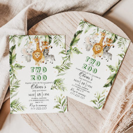 Zwei an der Zoo Safari Geburtstagseinladung Einladung