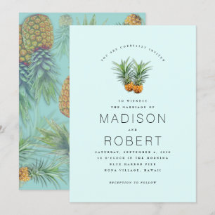 Zwei Ananas Hawaiian Theme Hochzeitseinladungen Einladung