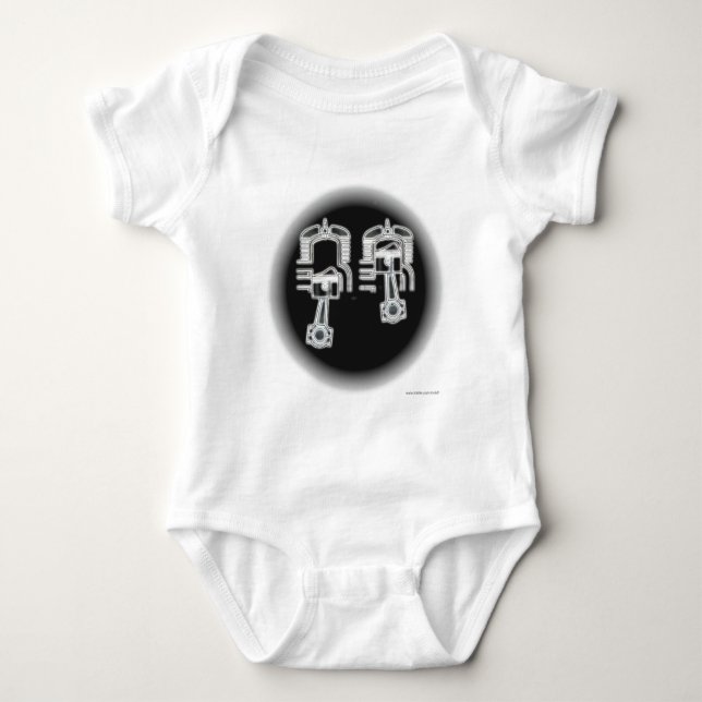 Zwei Anschlag-Motor Baby Strampler (Vorderseite)