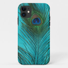 Zwei Aqua-Pfau-Federn Case-Mate iPhone Hülle