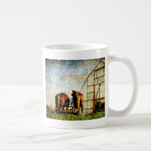 Zwei arbeitsbereite Pferde Kaffeetasse