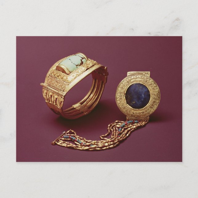 Zwei Armbänder aus dem Grab von Tutankhamun Postkarte (Vorderseite)
