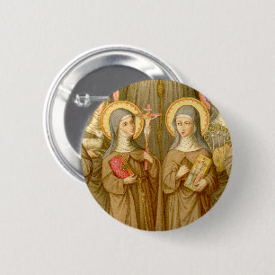 Zwei arme Klarissenheilige (SAU 027) Rund Button